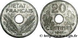 Essai-piéfort de 20 centimes État français 1941 Paris F./