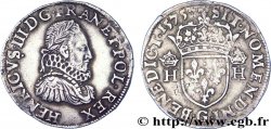 HENRI III Teston 3e type, col fraisé 1575 Poitiers