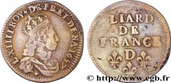 LOUIS XIV LE GRAND OU LE ROI SOLEIL Liard de cuivre, 2e type 1657 Vimy-en-Lyonnais (actuellement Neuville-sur-Saône)