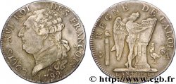 LOUIS XVI (MONARQUE CONSTITUTIONNEL)  Demi-écu dit  au génie , légende FRANÇOIS 1792 Paris TTB