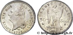 LA CONVENTION 30 sols dit au génie , type FRANÇOIS 1793 Montpellier