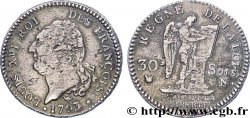 LA CONVENTION 30 sols dit au génie , type FRANÇOIS 1793 Montpellier