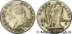 LOUIS XVI 15 sols dit au génie , type FRANÇOIS 1792 Limoges