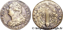 LOUIS XVI (MONARQUE CONSTITUTIONNEL) 2 sols dit au faisceau , type FRANÇOIS 1792 Rouen