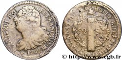LOUIS XVI (MONARQUE CONSTITUTIONNEL) 2 sols dit au faisceau , type FRANÇOIS et fautive avec NATON 1792 Marseille