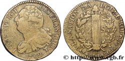 LOUIS XVI 2 sols dit au faisceau , type FRANÇOIS 1792 Saumur