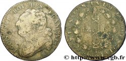 LOUIS XVI 12 deniers dit au faisceau , type FRANÇAIS 1792 Strasbourg