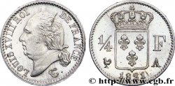 1/4 franc Louis XVIII 1821 Paris F.163/20 SPL