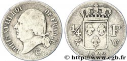 1/4 franc Louis XVIII 1822 Lille F.163/23 TB