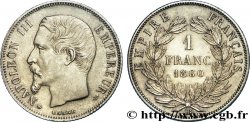 1 franc Napoléon III, tête nue, différent croix 1860 Strasbourg F.214/19 AU