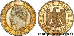 Cinq centimes Napoléon III, tête nue 1853 Lille F.116/7
