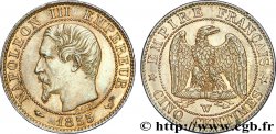 Cinq centimes Napoléon III, tête nue, différent levrette 1855 Lille F.116/28