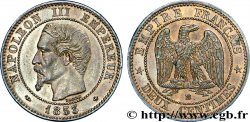 Deux centimes Napoléon III, tête nue 1853 Strasbourg F.107/3 SUP