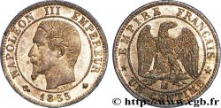 Un centime Napoléon III, tête nue 1855 Strasbourg F.102/18