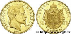 50 francs or Napoléon III, tête laurée 1867 Strasbourg F.548/9