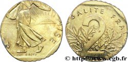 2 francs Semeuse nickel, frappe fautée sur flan de 5 centimes Marianne n.d. Pessac F.272/- var.