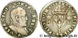 FRANCIS II. COINAGE AT THE NAME OF HENRY II Demi-teston au buste lauré, 2e type 1559 Bayonne