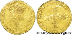 CHARLES IX Écu d or au soleil, 1er type 1564 Angers