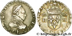 HENRI III Teston, 3e type (variété col gaufré) 1575 Angers
