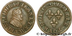 HENRI IV LE GRAND Double tournois, 1er type de Paris (légende française) 1604 Paris, Moulin des Étuves