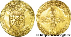 LOUIS XIII LE JUSTE Demi-écu d or au soleil, à la croix anillée fleurdelisée 1636 Toulouse
