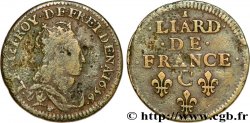 LOUIS XIV LE GRAND OU LE ROI SOLEIL Liard de cuivre, type 2 1656 Caen