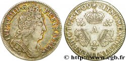 LOUIS XIV LE GRAND OU LE ROI SOLEIL Dixième d écu aux trois couronnes 1709 Paris TTB+