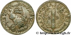LOUIS XVI 3 deniers dit au faisceau , type FRANCOIS 1792 Lyon