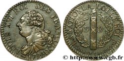 LOUIS XVI (MONARQUE CONSTITUTIONNEL)  3 deniers dit  au faisceau , type FRANCOIS 1792 Lyon SPL