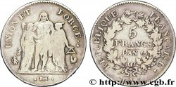5 francs Union et Force, Union serré, gland intérieur haut, gland extérieur, petite feuille 1798 Paris F.288/33