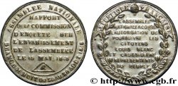 DEUXIÈME RÉPUBLIQUE Médaille SN 38, Rapport sur l’envahissement de l’Assemblée nationale le 15 mai 1848