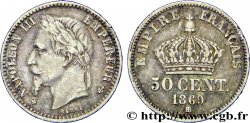 50 centimes Napoléon III, tête laurée 1869 Strasbourg F.188/22