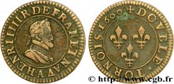 HENRI IV LE GRAND Double tournois, 2e type, légende fautée avec TORNOIS 1600 Paris, Moulin des Étuves