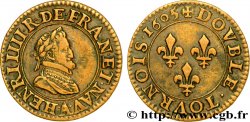 HENRI IV LE GRAND Double tournois, 1er type de Paris (légende française) 1605 Paris, Moulin des Étuves