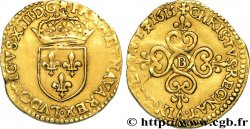 LOUIS XIII LE JUSTE Écu d or au soleil, à la croix anillée fleurdelisée 1615 Rouen
