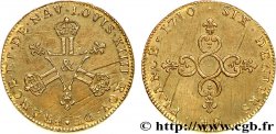 LOUIS XIV LE GRAND OU LE ROI SOLEIL Piéfort de poids quadruple de la pièce de six deniers dite Dardenne 1710 Dardenne