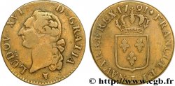 LOUIS XVI (MONARQUE CONSTITUTIONNEL) Sol dit à l écu 1791 Limoges