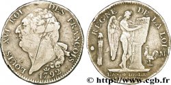 LOUIS XVI Écu dit au génie , légende FRANÇOIS 1792 Toulouse
