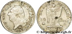 LOUIS XVI 15 sols dit au génie , type FRANÇOIS 1791 Rouen