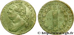 LOUIS XVI (MONARQUE CONSTITUTIONNEL) 12 deniers dit au faisceau , type FRANÇOIS 1791 Paris