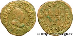 HENRY III Denier tournois, type de Saint-Lô 1586 Saint-Lô