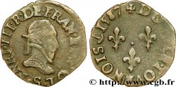 HENRY III Double tournois, type de Troyes 1587 Troyes