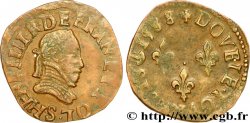 HENRY III Double tournois, type de Troyes 1588 Troyes