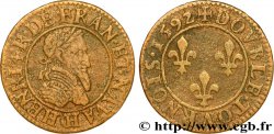 HENRI IV LE GRAND Double tournois, 2e type de Châlons-sur-Marne 1592 Châlons-en-Champagne
