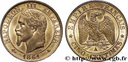 Cinq centimes Napoléon III, tête laurée 1861 Paris F.117/2