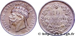 ITALIE - VICTOR EMMANUEL II 10 centesimi, satirique 1867 Strasbourg