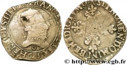 HENRI III Quart de franc au col plat 1579 Bourges B+