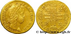 LOUIS XIV THE SUN KING Louis d or à la mèche longue 1651 Troyes