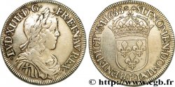 LOUIS XIV THE SUN KING Demi-écu à la mèche longue 1655 Dijon