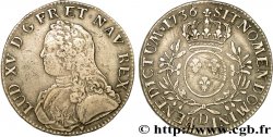 LOUIS XV THE BELOVED Écu aux branches d olivier, buste habillé 1736 Lyon